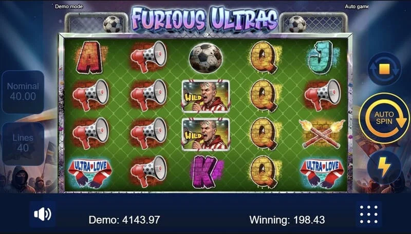 Furious Ultras – ตารางการจ่ายเงินในวงล้อ